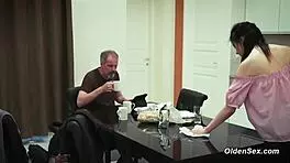 Teen Seductively Fucks Stepdad in Kitchen