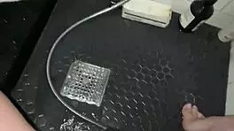 arab elite saudi girl, young 18+, perfect body, touches tight teen pussy in steamy shower scene