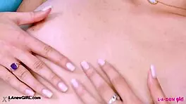 tall pretty brunette model shows her body