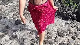 Free Sex Ed from Seductive Stepmom on Public Beach! 😍