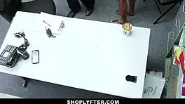 pretty girl ashley aleigh caught licking cream in garage shop and gets punished 😏