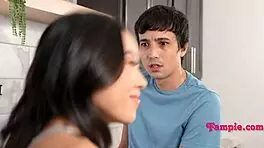 Step sis asks if this cock is girthy enough for her blowjob.