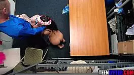 hot teen 18+s threesome fucked for shoplifting