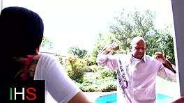 A gorgeous babe has sex with a black guy with a big dick, getting fucked hard