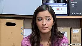 shoplyfter emily willis gets fed a mouthful of cock in the store