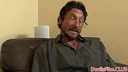 Ebony Babe Rides Older Cock