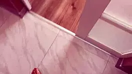 Stepsister teases my cock with her tight panties, then I finish on her big tits.