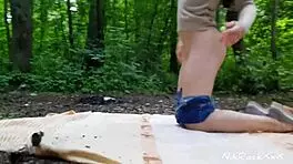 Teen 18+ picked up in public park for rough anal in forest