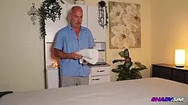 Blonde teen 18+ gives a relaxing blowjob at Shady Spa Thea.