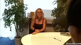 hey, milf boss, help this virgin teen with his first hard bang?