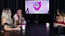 Blonde charllottye in sheer red lingerie at swing house