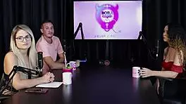 Blonde charllottye in sheer red lingerie at swing house