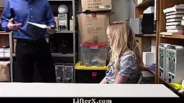 curvy blonde fucked hard by security officer for shoplifting outdoor hardcore