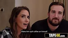 In the garage, kissable lesbian teens get splashed with piss, making their wet vaginas splatter