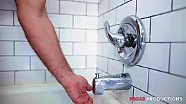 Pegas productions featuring a petite blonde under the shower