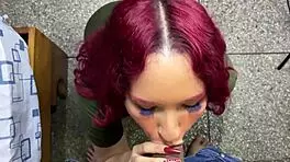 mi hijastra sneaks in late, so i make her suck me off