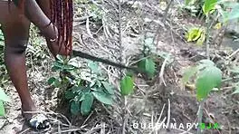 Young ebony girl rewards helper with hardcore bush fuck