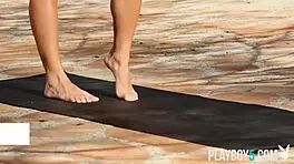 you know, petite brunette milf kimberly kisselovich is doing this hot outdoor striptease, ripping clothes and showing off her small 18+ tits