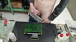 Blasting huge cumshot on client's machine