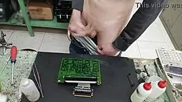 Blasting huge cumshot on client's machine