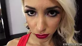 My horny ally gives her first blowjob as the suspended step sis