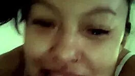 Real homemade babe swallows cock deepthroat