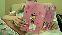 how does horny teen junia pleasure her tight pussy with vibrator?