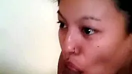 Real homemade babe swallows cock deepthroat