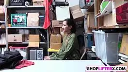 shoplifting teen chooses big cock over police punishment at work