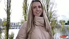 Slim Adriana Sweetblonde picked up for hot Berlin casting fuck!