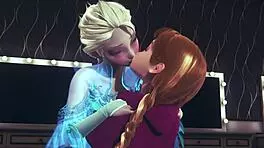 Futa Elsa Fingering and Banging Anna in Frozen Parody