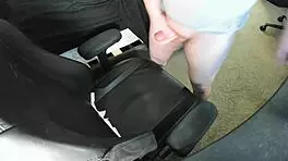 ginger teen 18+ explodes huge cum load on chair while jerking solo in bedroom