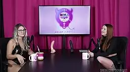 malu paz and bruna carlos in sheer red outfits during public handjob