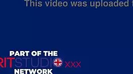 Naughty uniformed Ellie works a cock at the milking table. What a wild college scene!