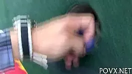 Short teen 18+ barely legal gets wild in missionary action.