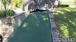 Short teen 18+ barely legal gets wild in missionary action.