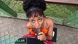 The beautiful brunette submissive deepthroats a monster cock in this brazilian scene.