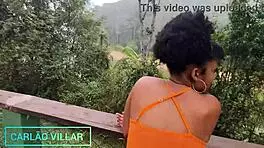 The beautiful brunette submissive deepthroats a monster cock in this brazilian scene.