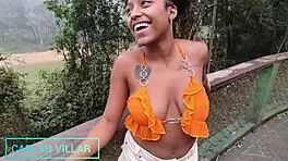 The beautiful brunette submissive deepthroats a monster cock in this brazilian scene.