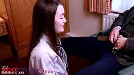 naughty student blows her teacher in the classroom