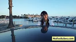 Don't you think it's hot when sexy asian teen tomie tang reveals her big natural boobs to friend charles dera outdoors?