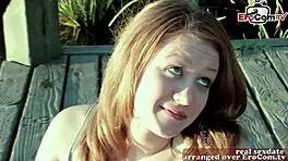 Can you believe this cute British teen tries her first blowjob?