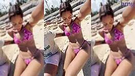 Fingering this sexy Latina on the beach during spring break.