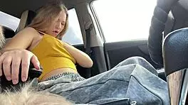 Young Milf Squirts Publicly In Car During Orgasm