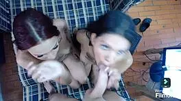 Latina Stepsisters Take Cum in Mouth During Wild 3Some