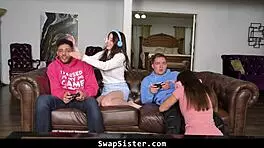 Stepsisters Suck Stepbrothers Cock For Gaming Console Access