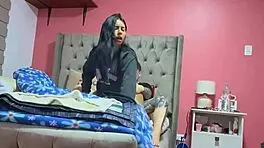 My girlfriend's parents left us alone at home. Did we have horny homemade sex with masturbation and orgasms?