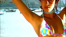 whoa, horny 19yo brunette takes a creampie in her shaved pussy!