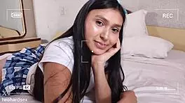 Cute Latina College Girl Gets Fucked In Panties By Homemade Couple