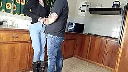 Quickie kitchen fuck standing sex